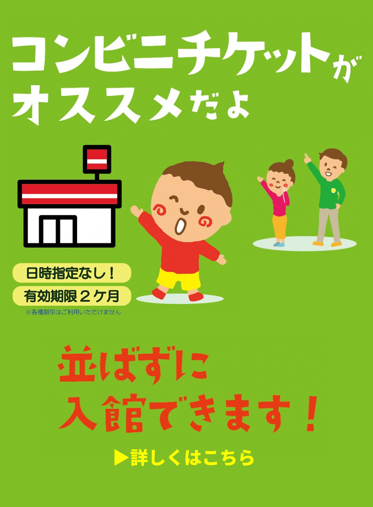 コンビニチケット 並ばずに入館できます！日時指定なし！有効2か月